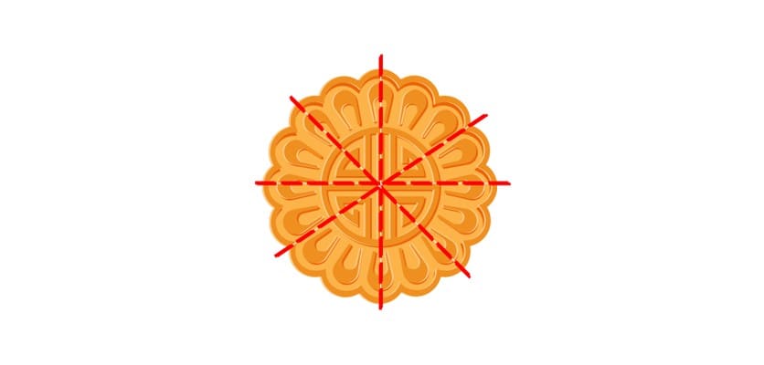 Traditional mooncake marked with 8 slices for easy portion control and to help manage blood sugar in diabetes
